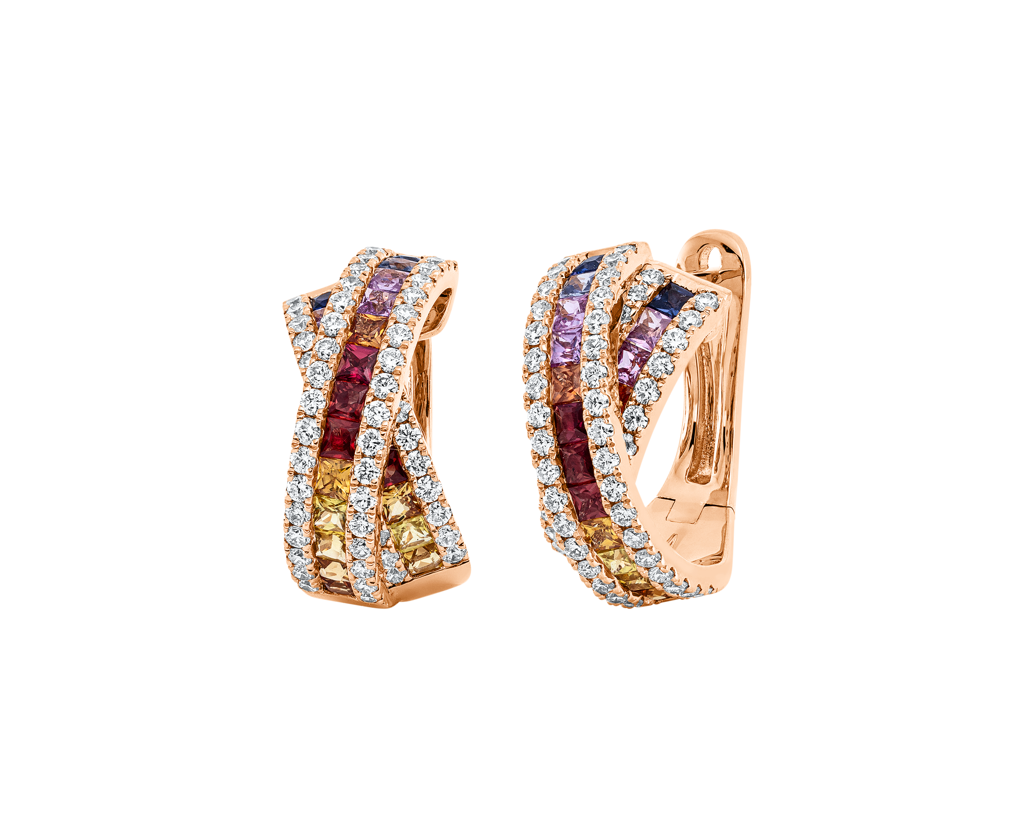 Brogle Selection sapphire hoop earrings Rainbow Brogle Selection sapphire hoop earrings Rainbow