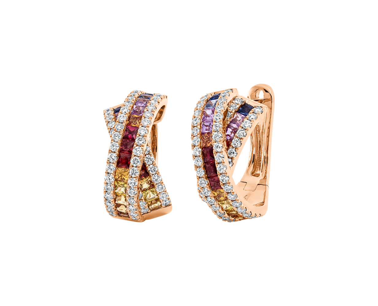 Brogle Selection sapphire hoop earrings Rainbow Brogle Selection sapphire hoop earrings Rainbow