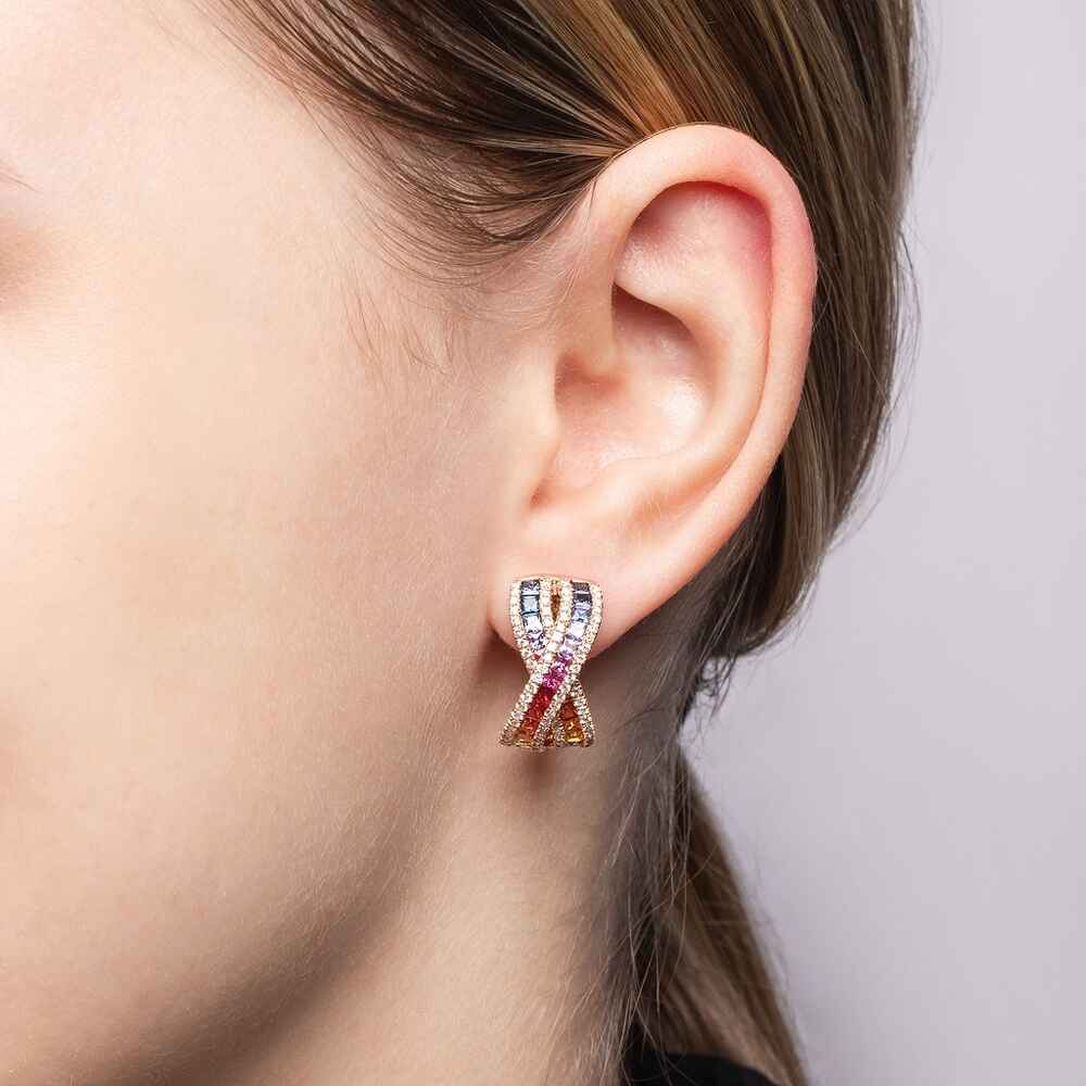 Brogle Selection sapphire hoop earrings Rainbow