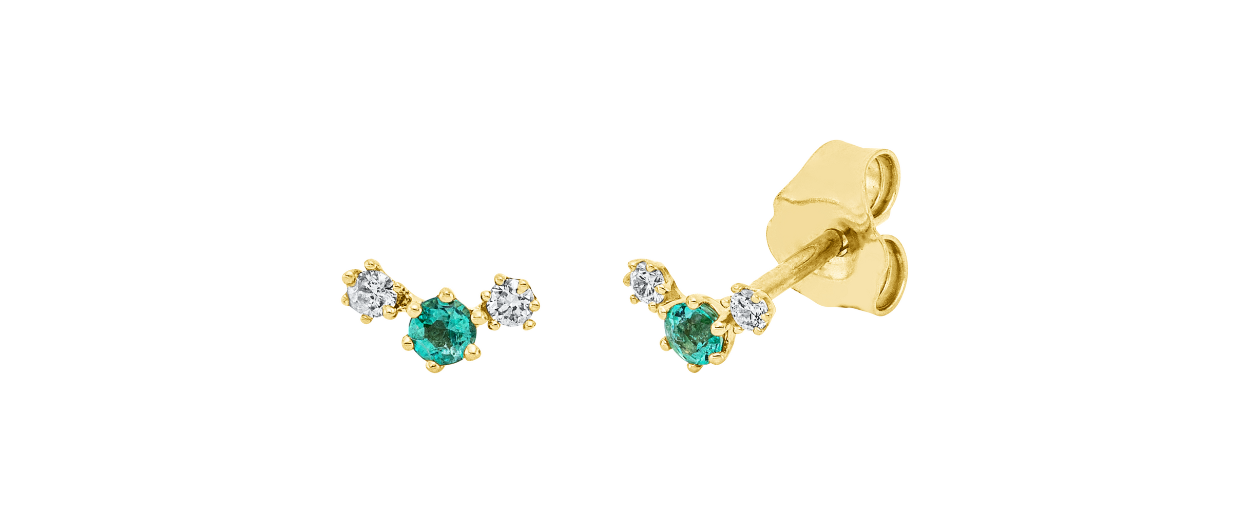 Brogle Classic emerald stud earrings