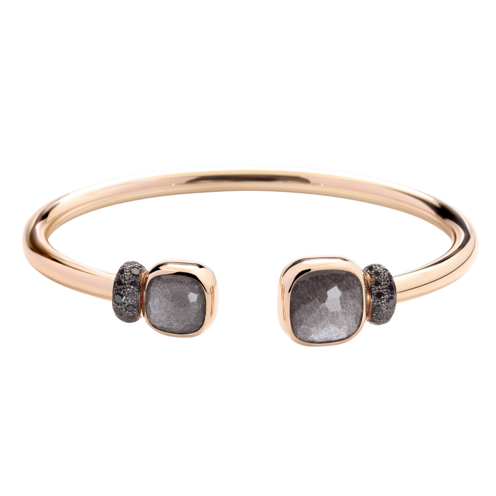 Pomellato Nudo Classic & Petit with Obsidian Bangle Pomellato Nudo Classic & Petit with Obsidian Bangle