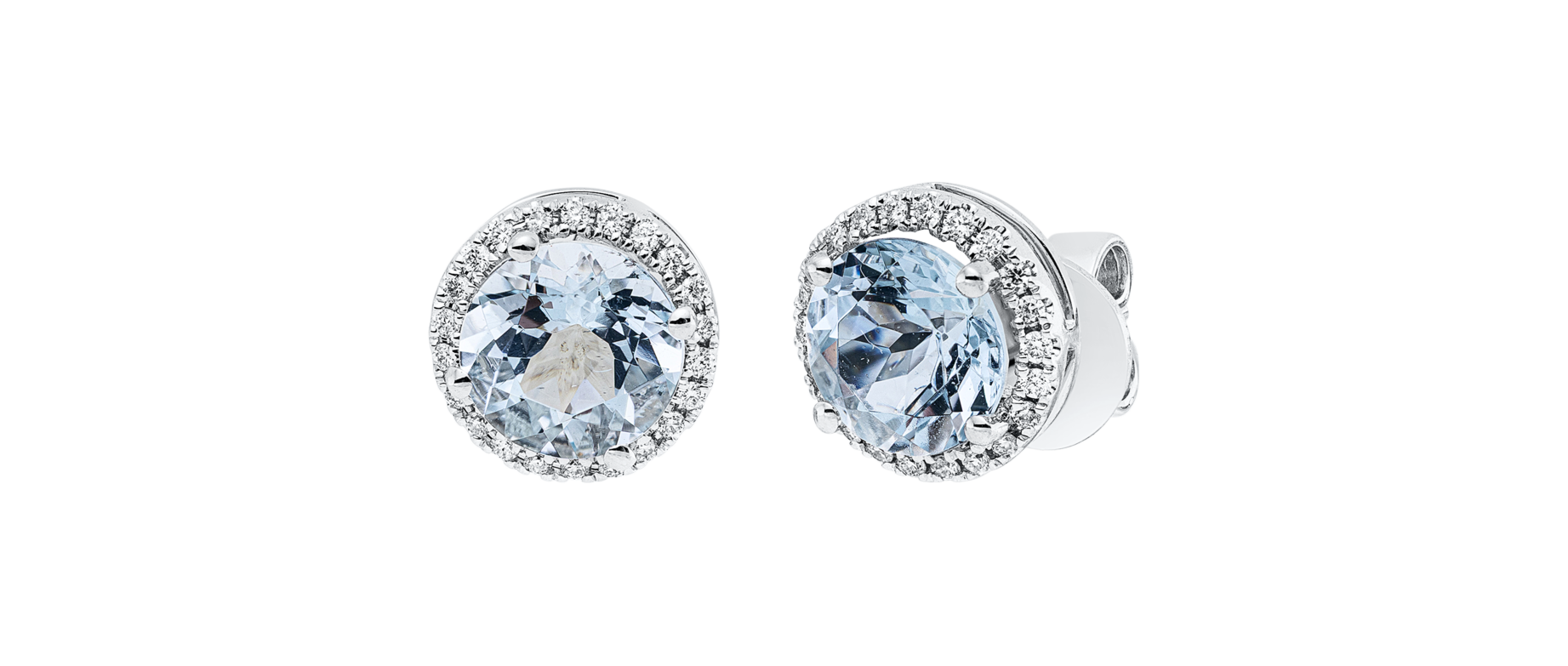 Brogle Classic aquamarine stud earrings