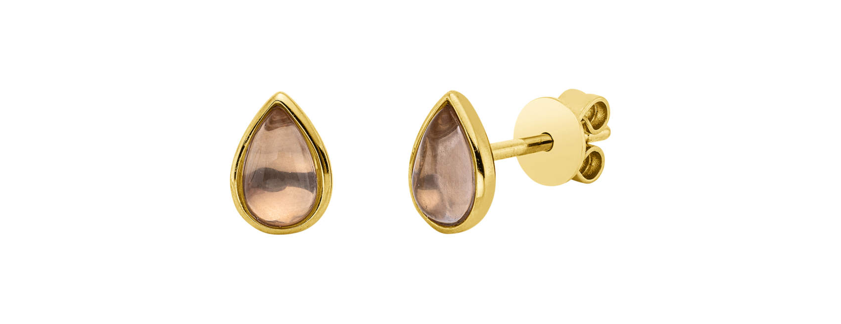 Brogle Classic rose quartz stud earrings