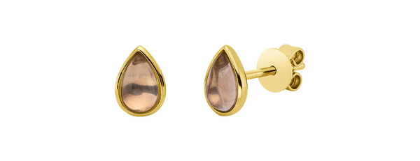 Brogle Classic rose quartz stud earrings