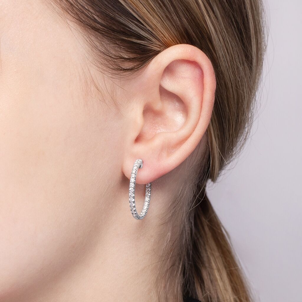 Brogle Classic diamond hoop earrings Brogle Classic diamond hoop earrings