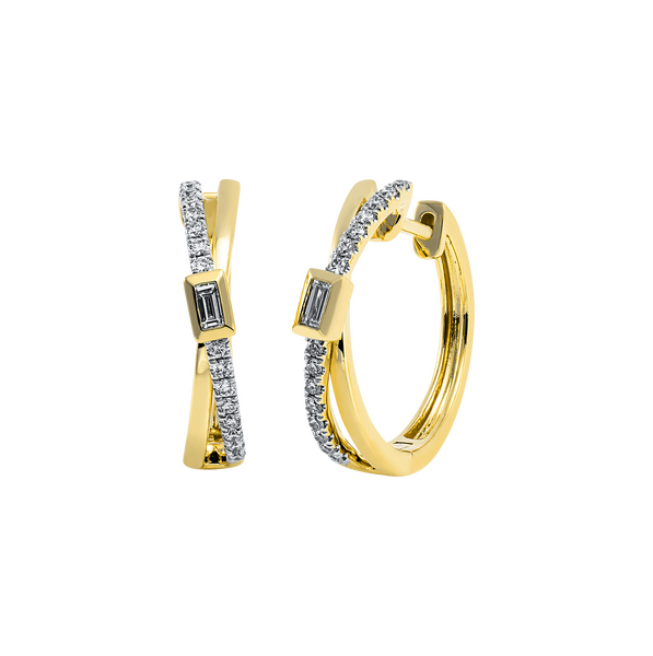 Brogle Classic diamond hoop earrings
