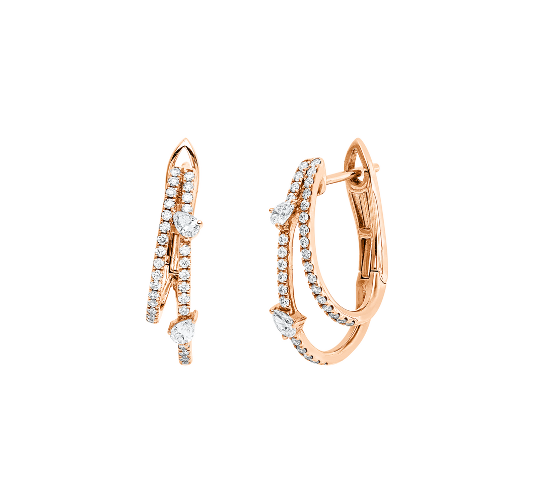 Brogle Classic diamond hoop earrings