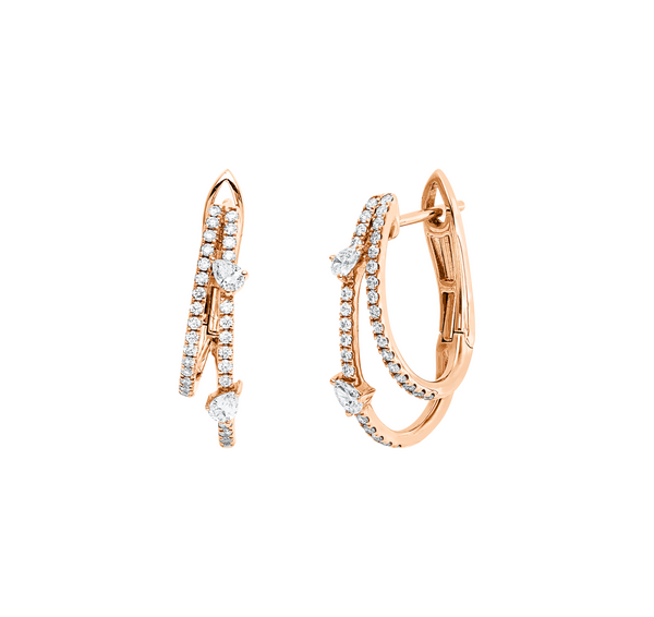Brogle Classic diamond hoop earrings