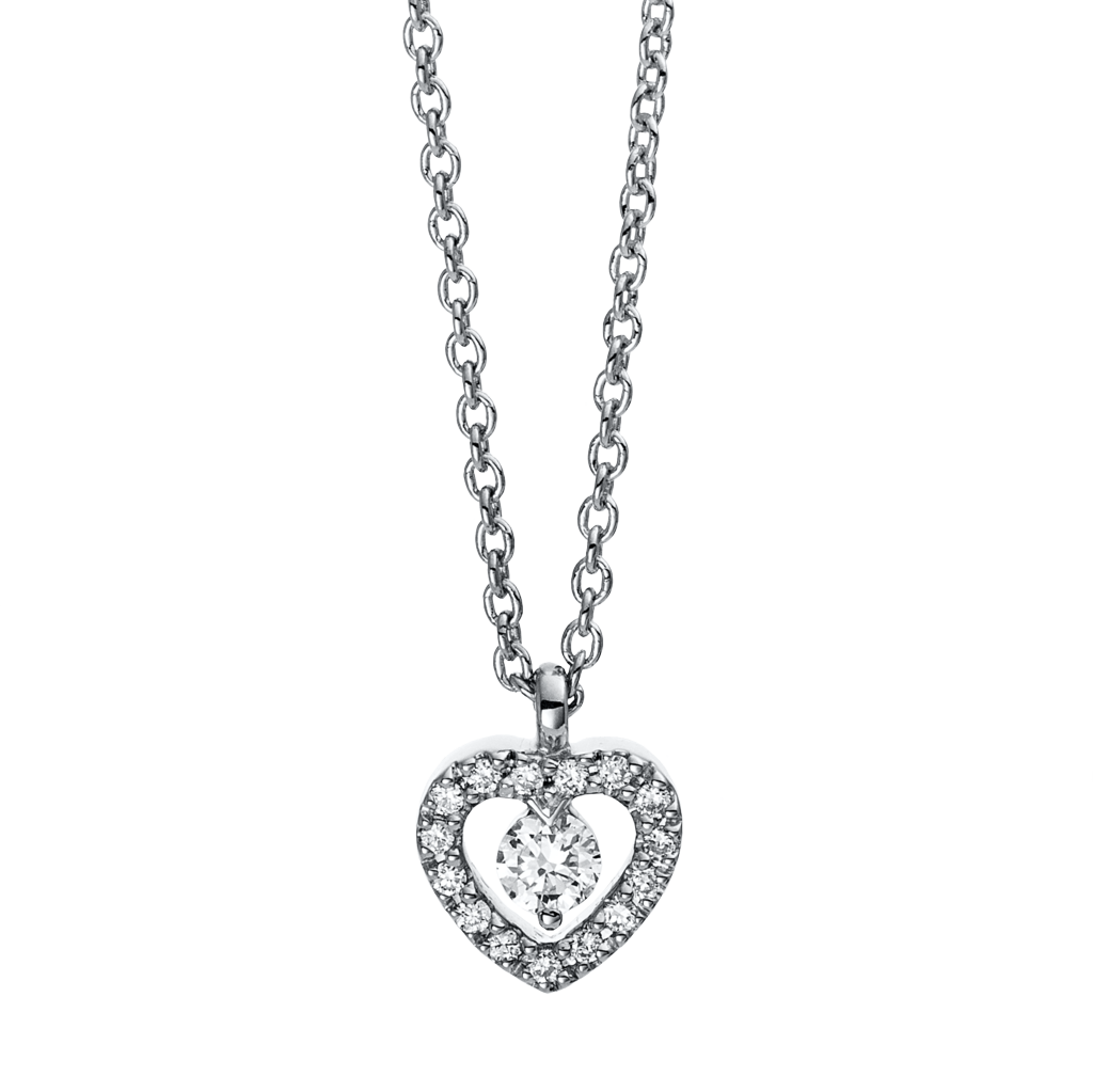 Brogle Classic necklace with diamond heart Brogle Classic necklace with diamond heart