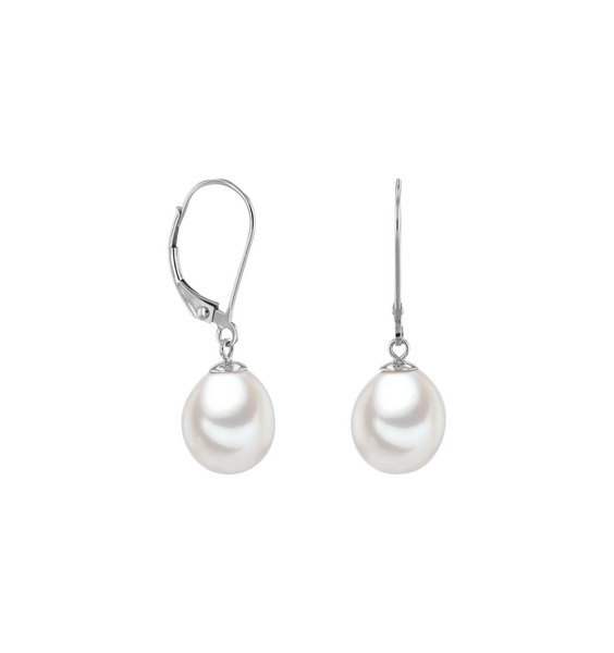 Brogle Classic freshwater pearl hoop earrings Brogle Classic freshwater pearl hoop earrings
