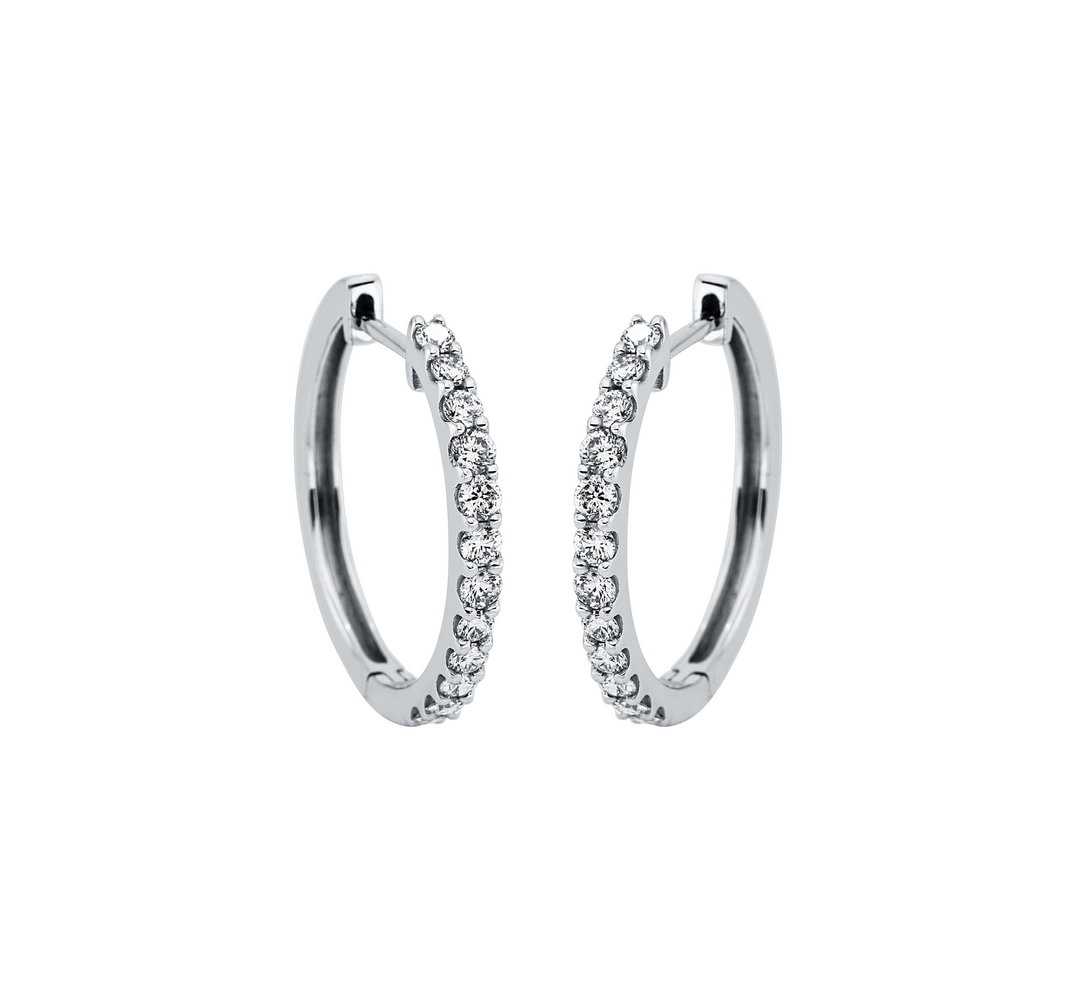 Brogle Classic diamond hoop earrings