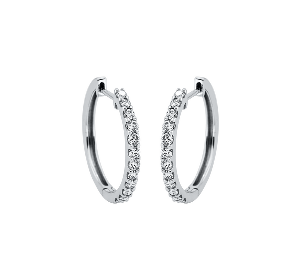 Brogle Classic diamond hoop earrings