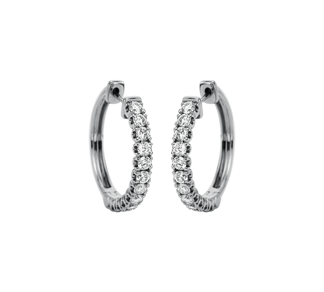 Brogle Classic diamond hoop earrings