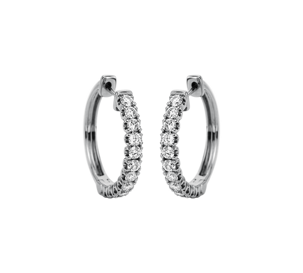 Brogle Classic diamond hoop earrings