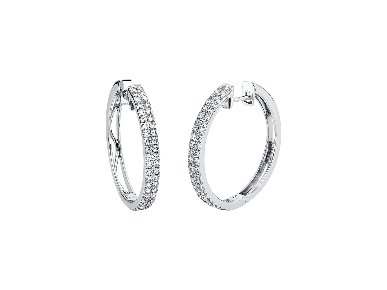 Brogle Classic diamond hoop earrings