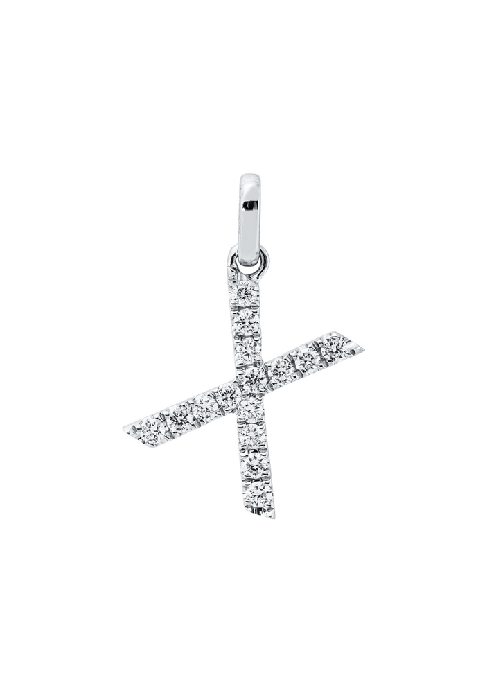 Brogle Classic letter pendant X with diamonds