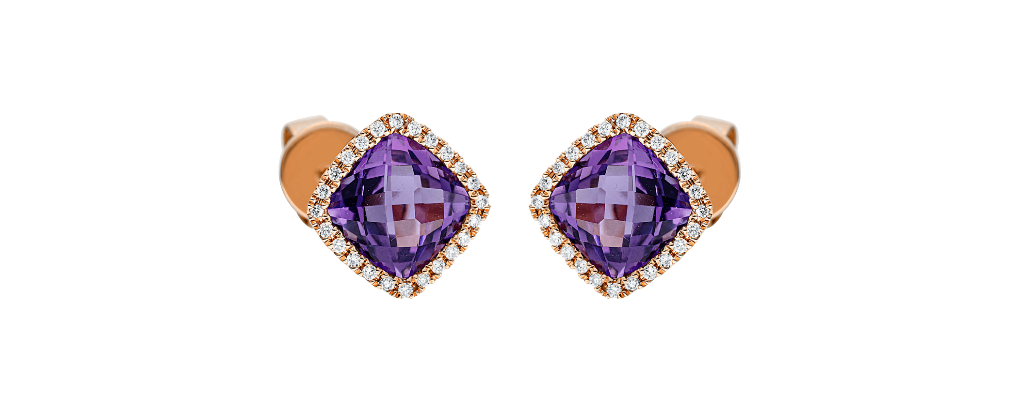Brogle Classic amethyst stud earrings