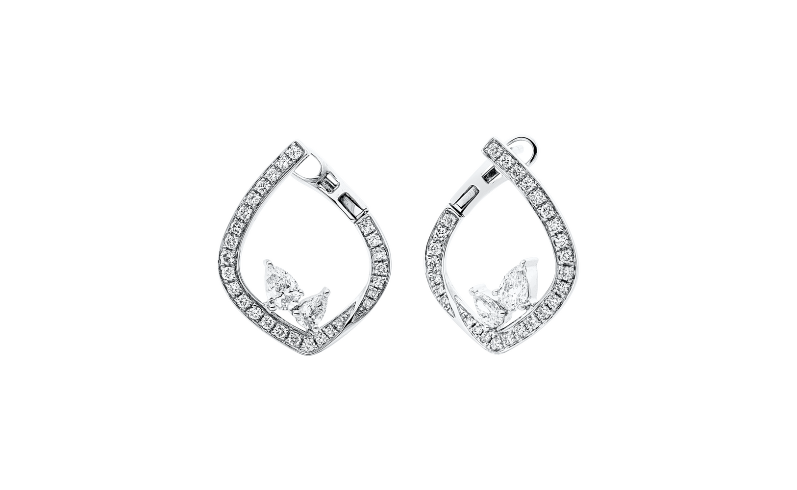 Brogle Classic diamond hoop earrings