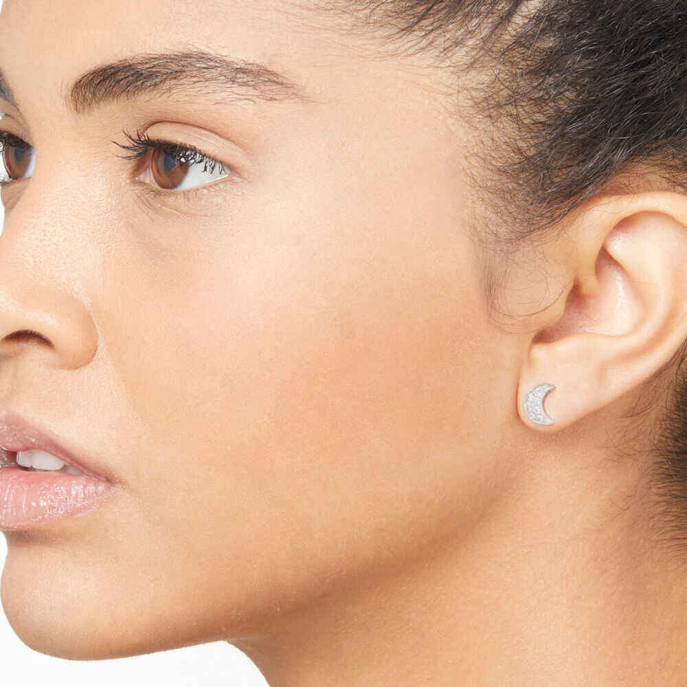 176018 DHB9006 MOONS DB0OB 100 Dodo precious moon earring white diamonds 18k white gold f64b027e105c6af3d