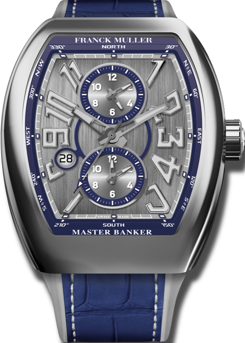 Franck Muller Vanguard Master Banker 3 Zeitzonen 53,7 x 44mm Franck Muller Vanguard Master Banker 3 Zeitzonen 53,7 x 44mm