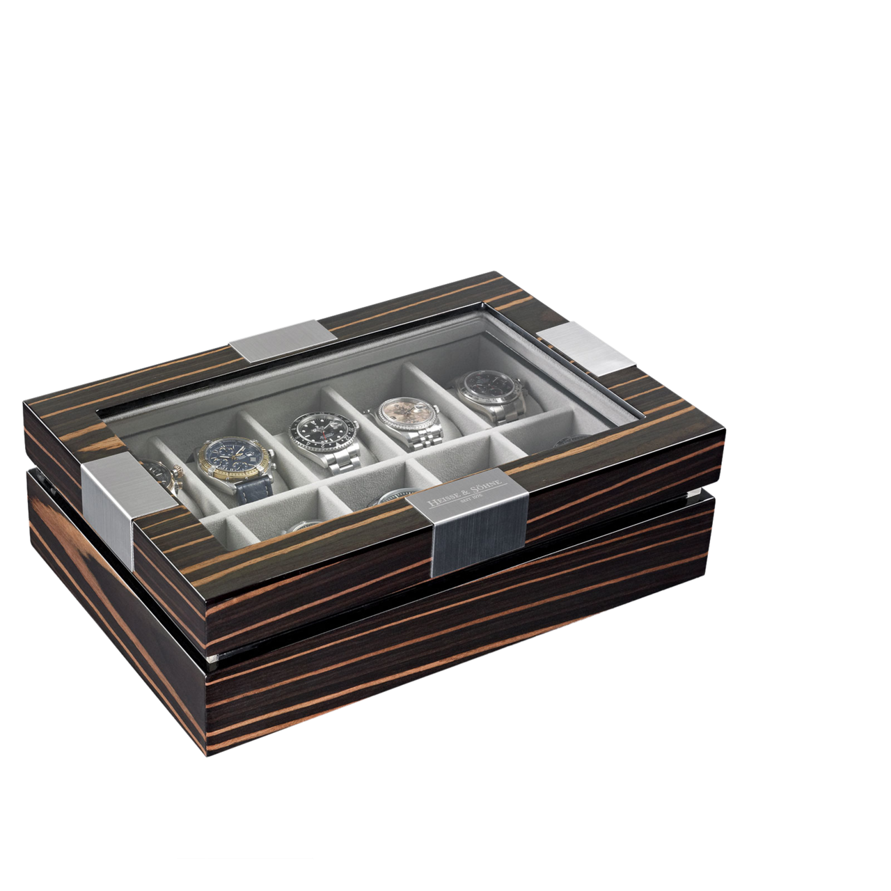 Heisse & Söhne watch box with viewing window Executive 10 Heisse & Söhne watch box with viewing window Executive 10