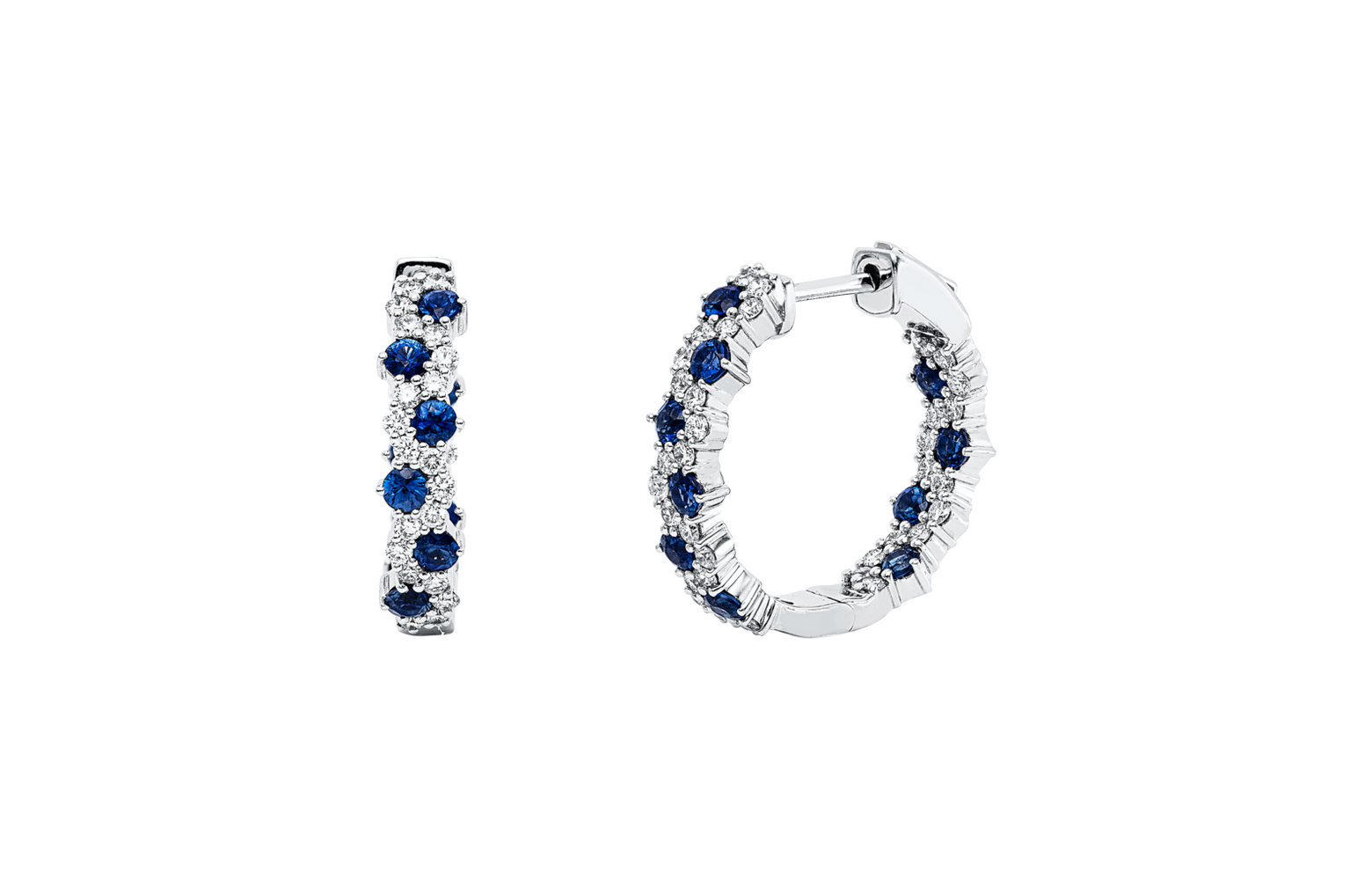 Brogle Classic sapphire hoop earrings Brogle Classic sapphire hoop earrings