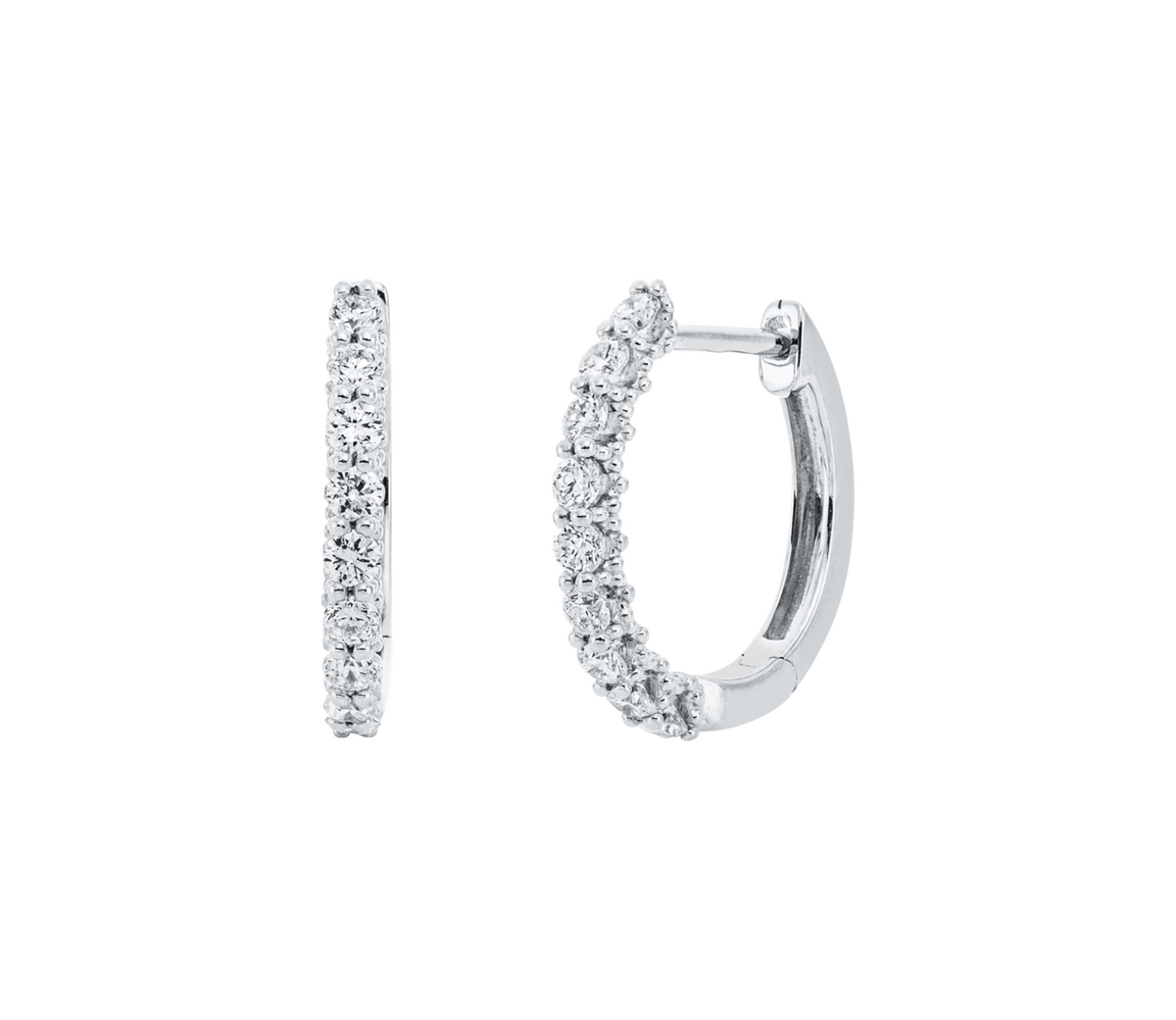 Brogle Classic diamond hoop earrings