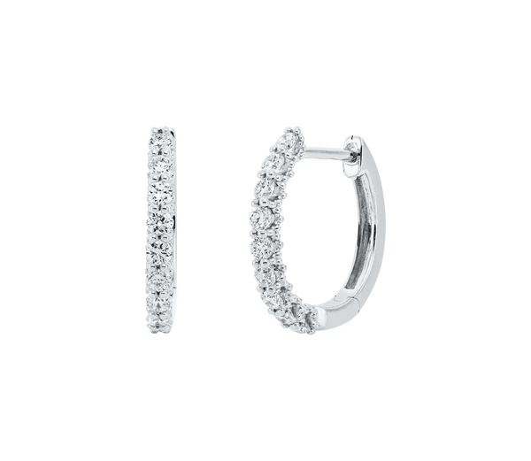 Brogle Classic diamond hoop earrings