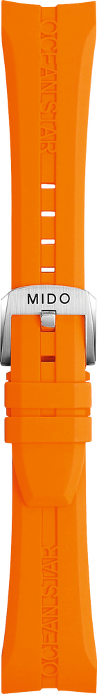 Mido orange rubber strap
