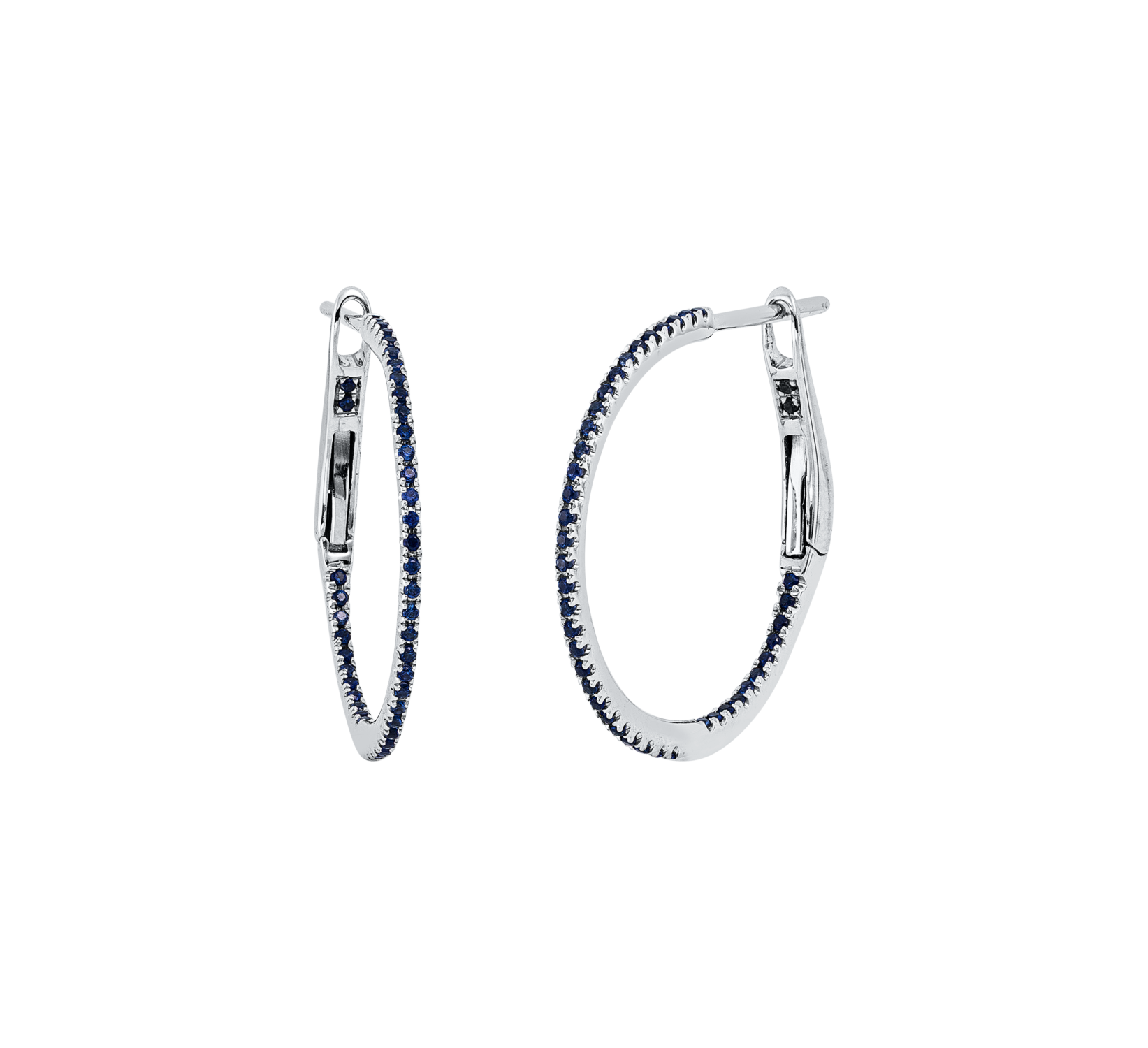 Brogle Classic sapphire hoop earrings