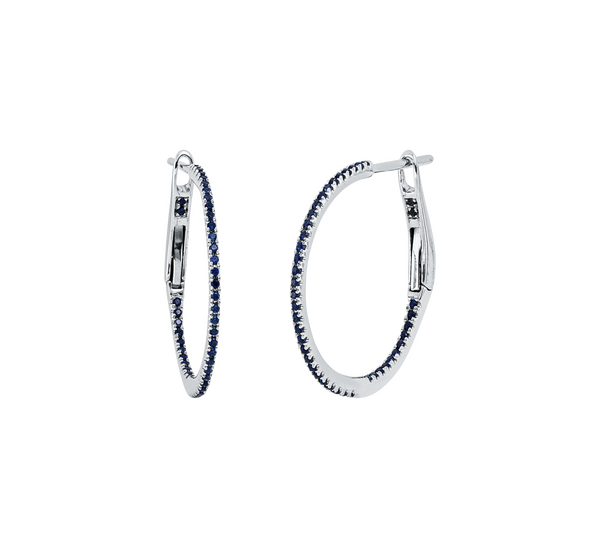 Brogle Classic sapphire hoop earrings Brogle Classic sapphire hoop earrings