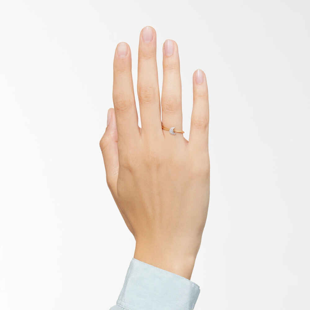 175909 DAC0007 HEARX DB0OG 100 Dodo precious mini moon ring white diamonds 18k yellow gold u64b028e88038eecc