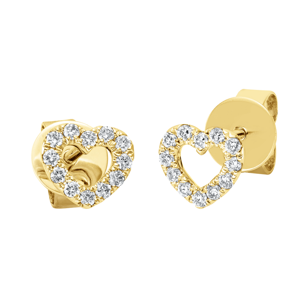 Brogle Selection Spirit heart stud earrings with diamonds