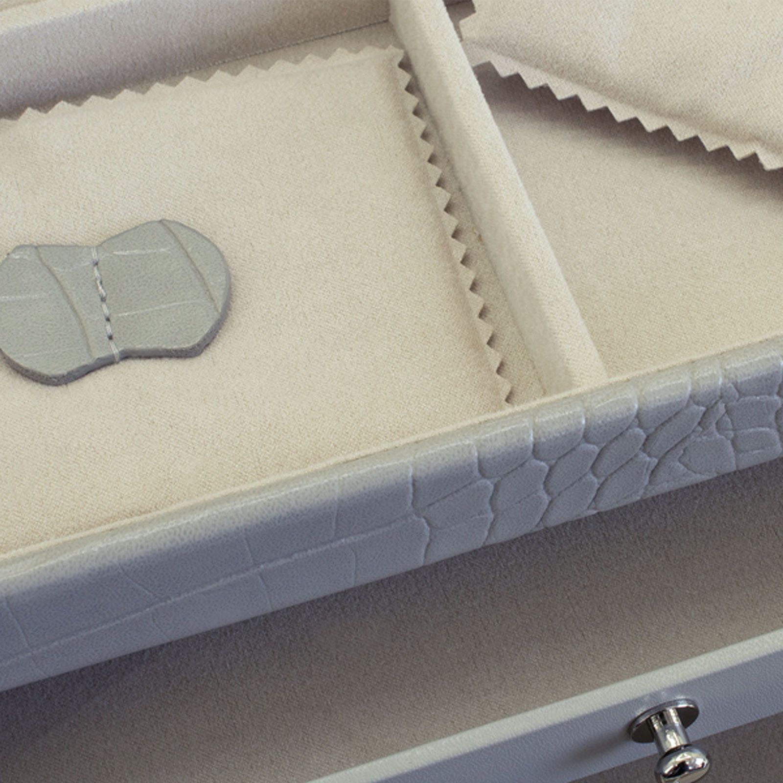 Friedrich Schmuckkoffer Kroko - Hellgrau