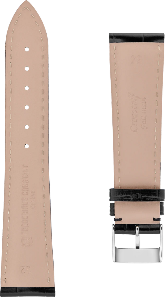 Frederique Constant black calfskin watch strap 22/18mm