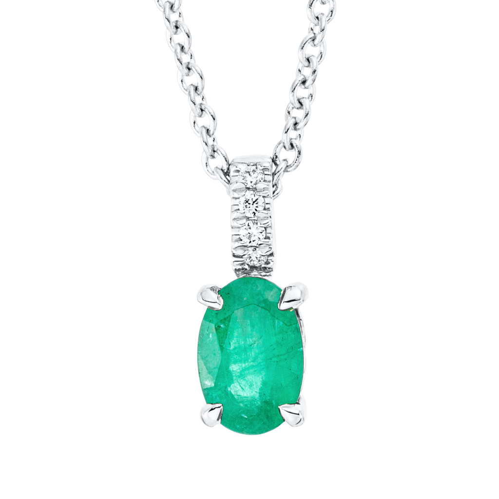 Brogle Classic necklace with emerald pendant Brogle Classic necklace with emerald pendant