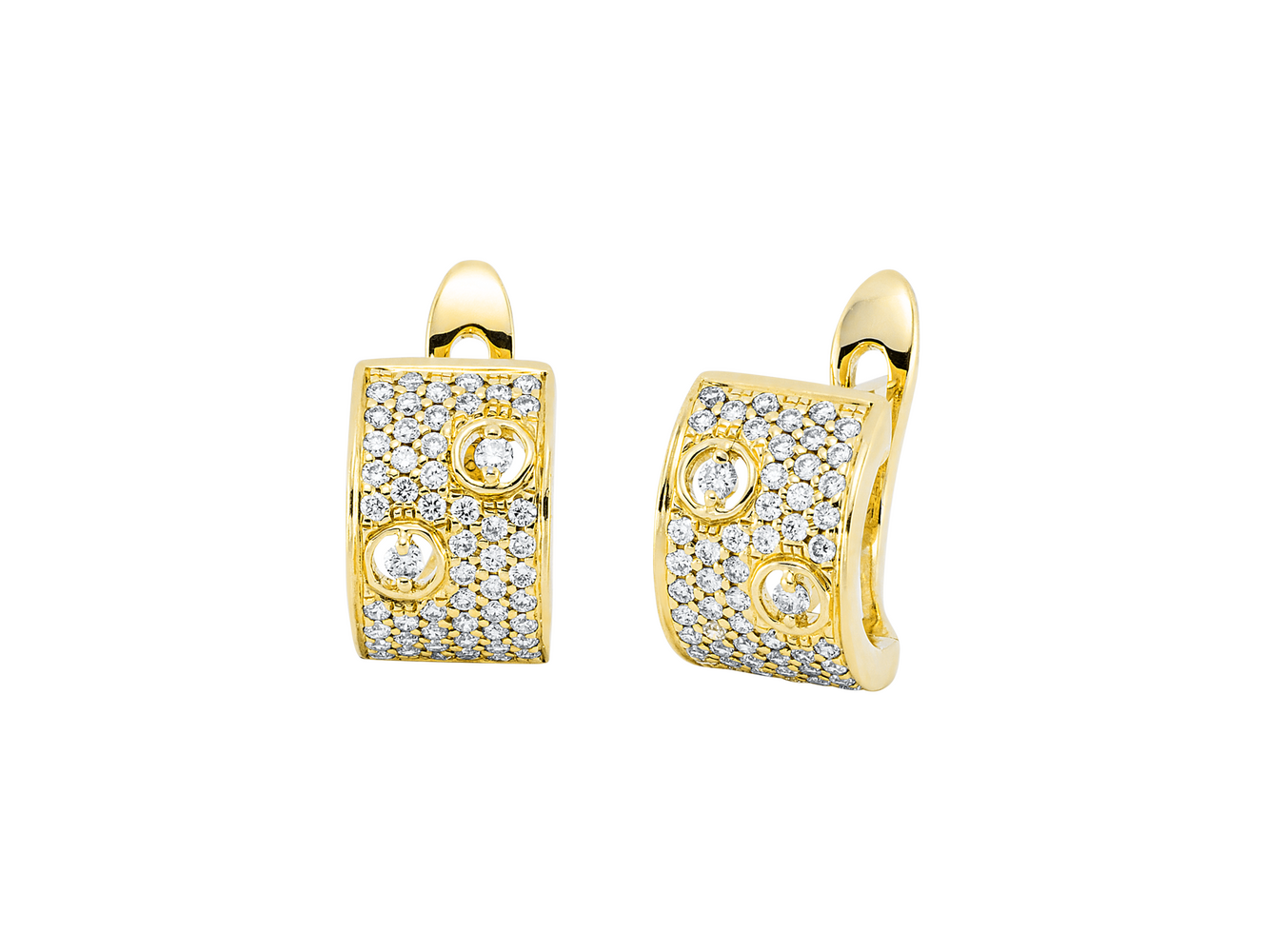 Brogle Classic diamond hoop earrings