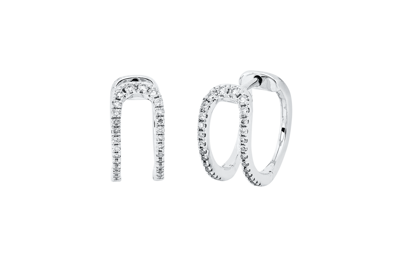 Brogle Classic diamond hoop earrings