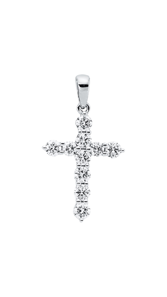 Brogle Classic cross pendant with diamonds