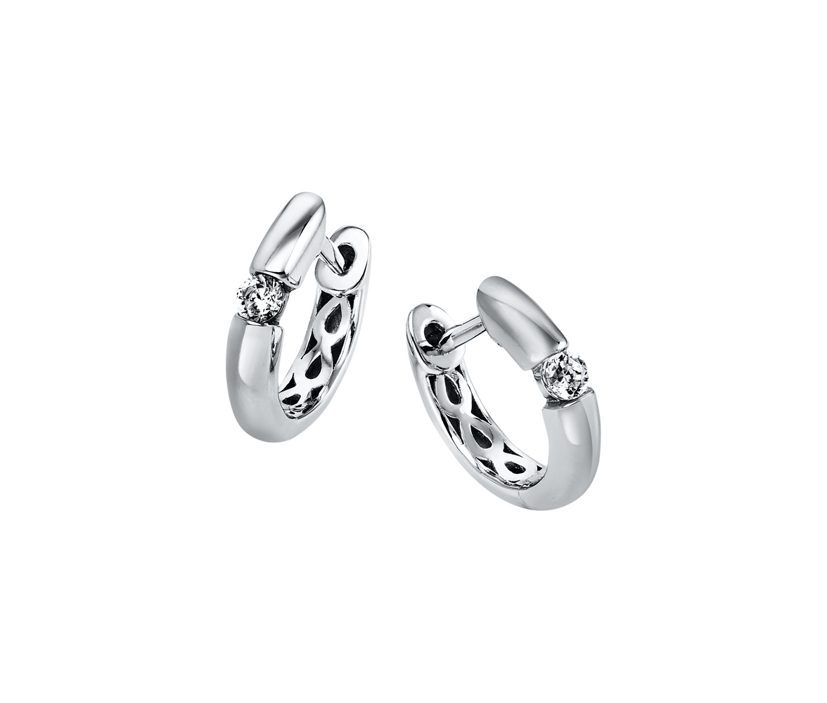 Brogle solitaire hoop earrings Brogle solitaire hoop earrings