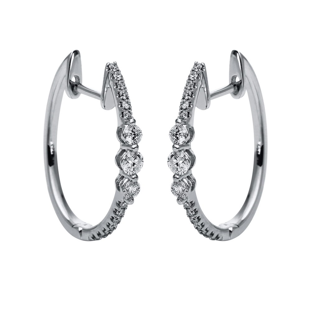 Brogle Selection Casual diamond hoop earrings