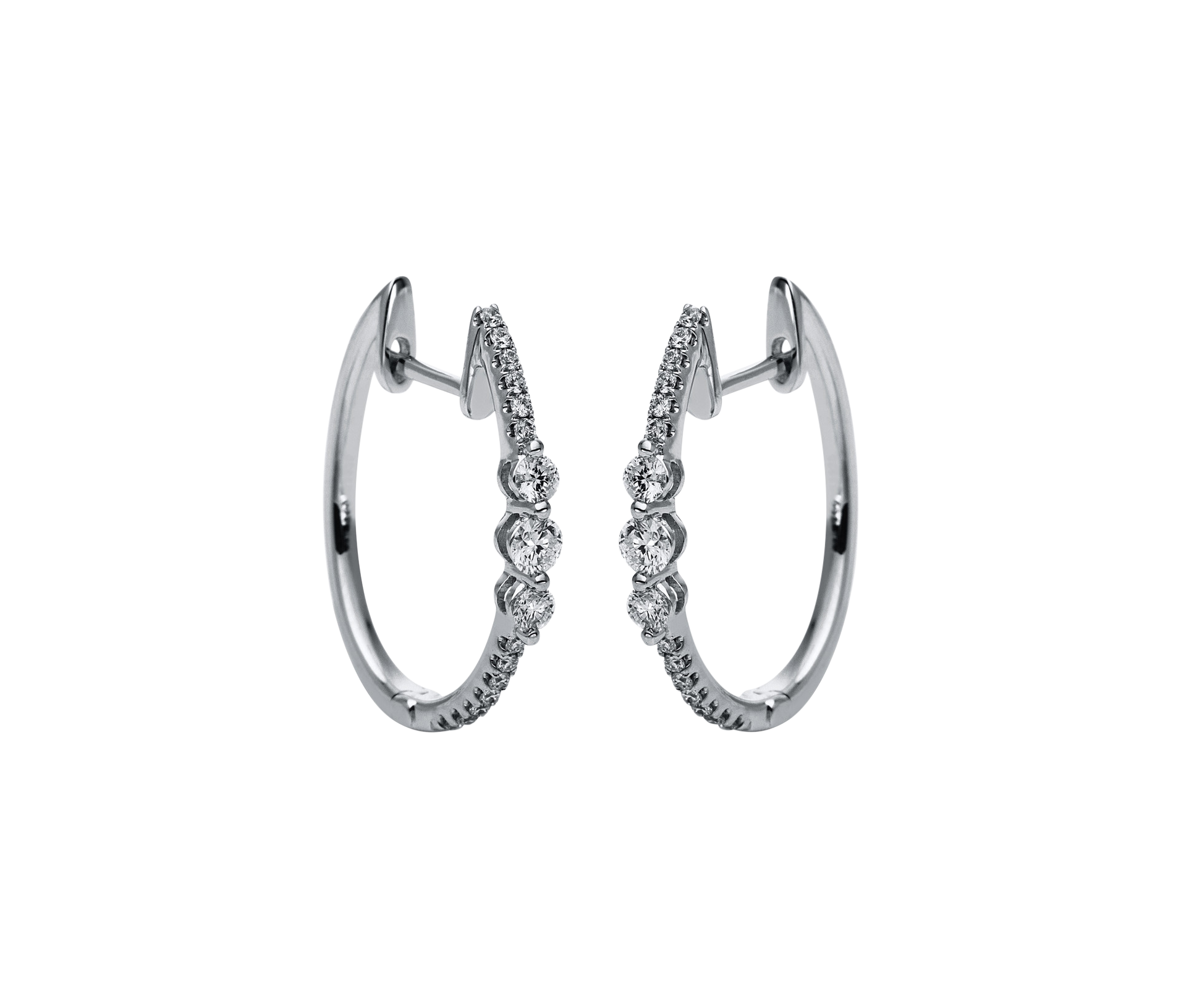 Brogle Classic diamond hoop earrings Brogle Classic diamond hoop earrings