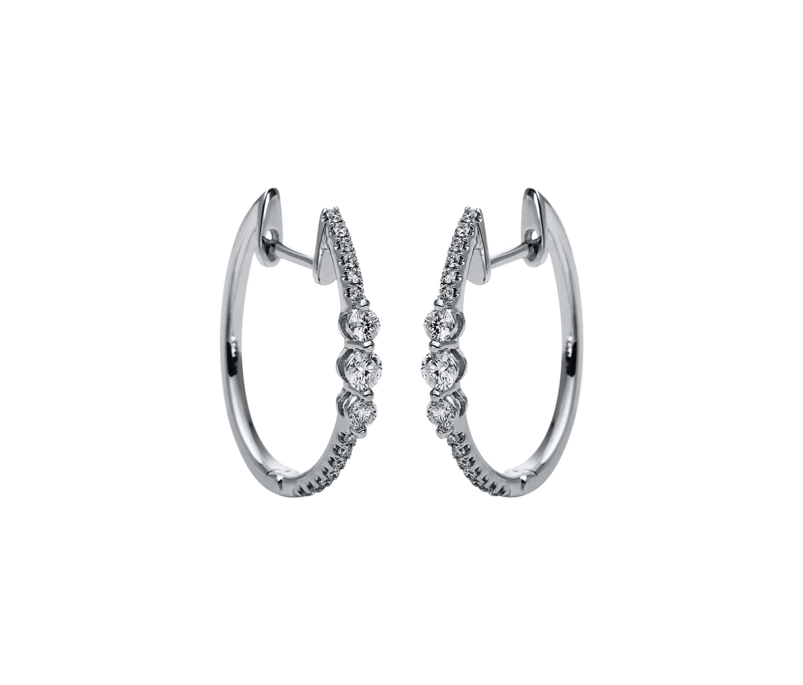 Brogle Classic diamond hoop earrings Brogle Classic diamond hoop earrings
