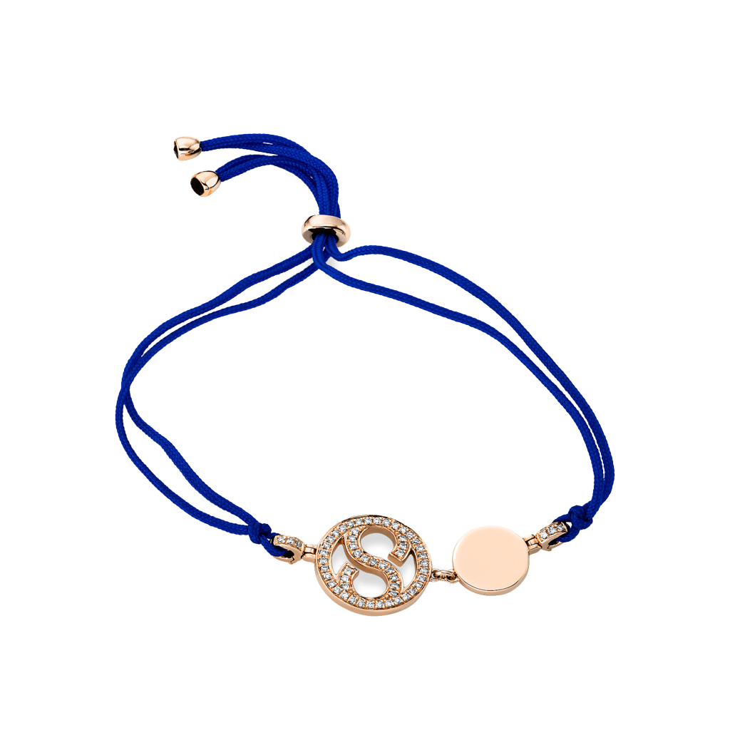 Brogle Selection Icons textile bracelet with diamond pendant Brogle Selection Icons textile bracelet with diamond pendant