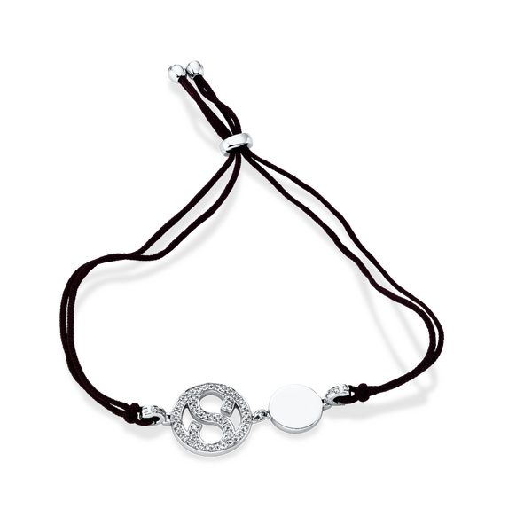 Brogle Selection Icons textile bracelet with diamond pendant Brogle Selection Icons textile bracelet with diamond pendant