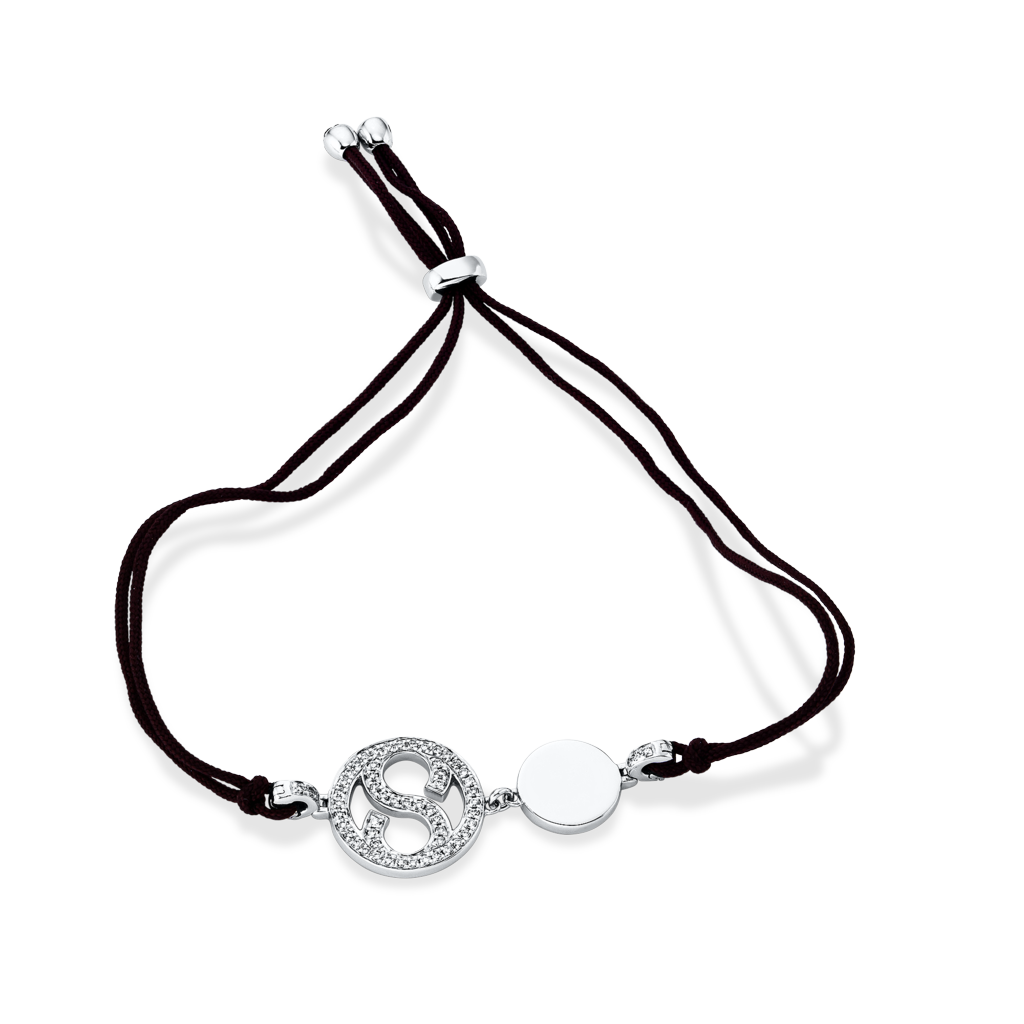 Brogle Selection Icon Textilarmband mit Brillantanhänger Brogle Selection Icon Textilarmband mit Brillantanhänger