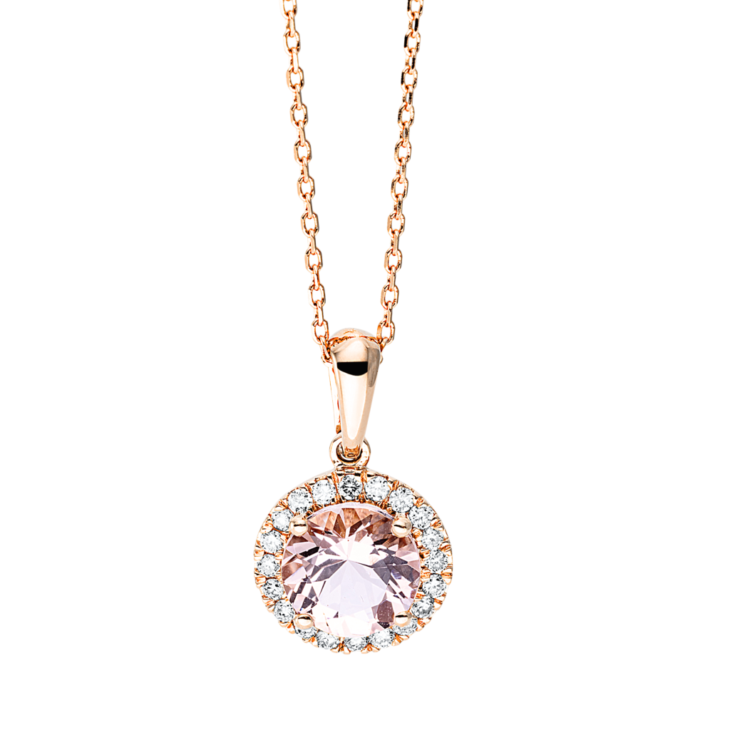 Brogle Classic necklace with morganite pendant Brogle Classic necklace with morganite pendant
