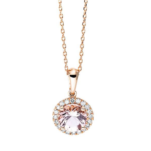 Brogle Classic necklace with morganite pendant Brogle Classic necklace with morganite pendant