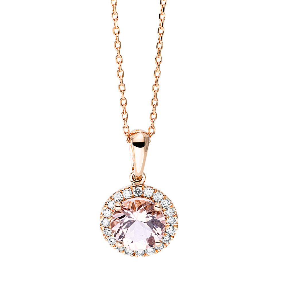Brogle Classic necklace with morganite pendant Brogle Classic necklace with morganite pendant