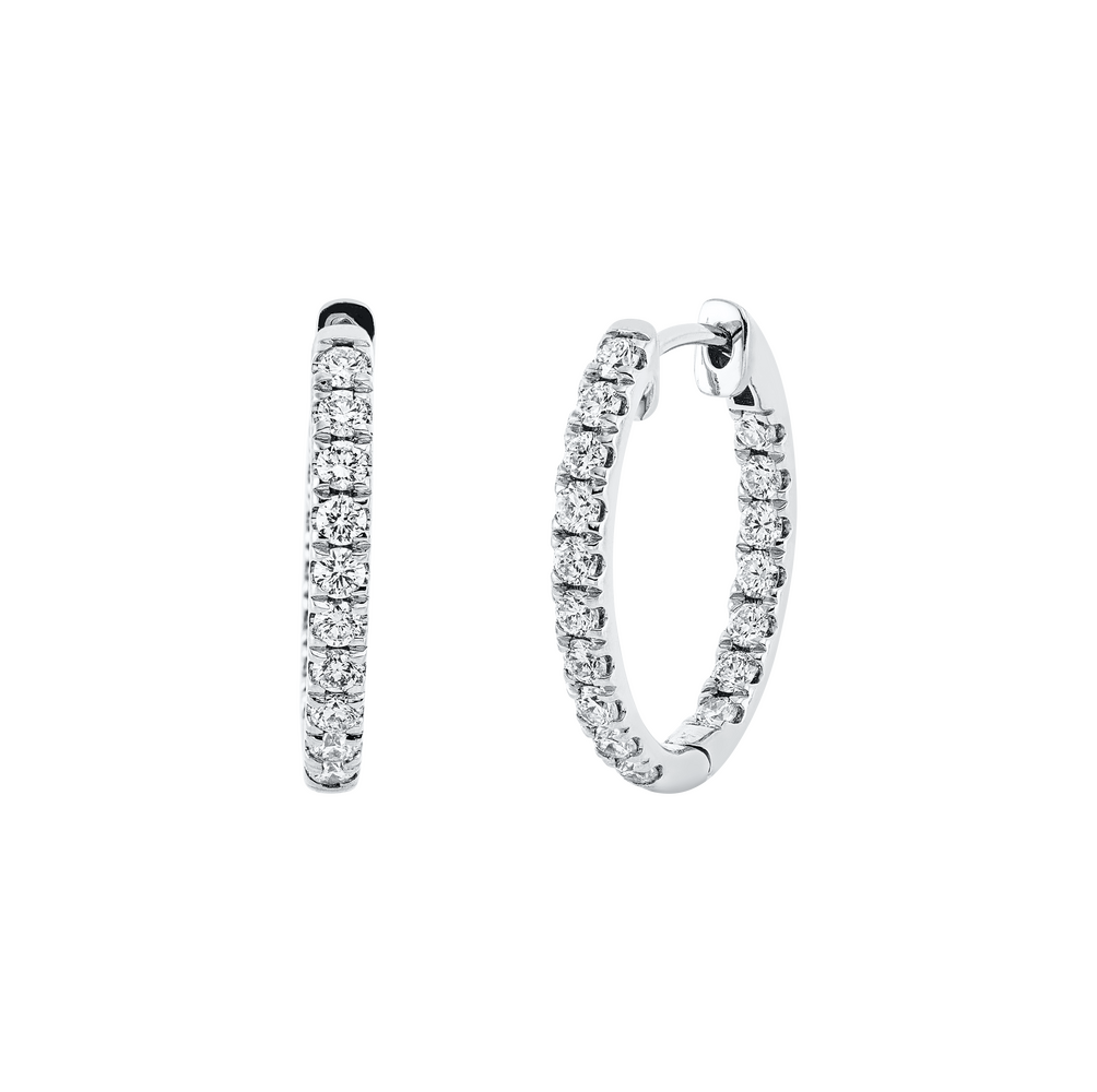 Brogle Classic diamond hoop earrings Brogle Classic diamond hoop earrings